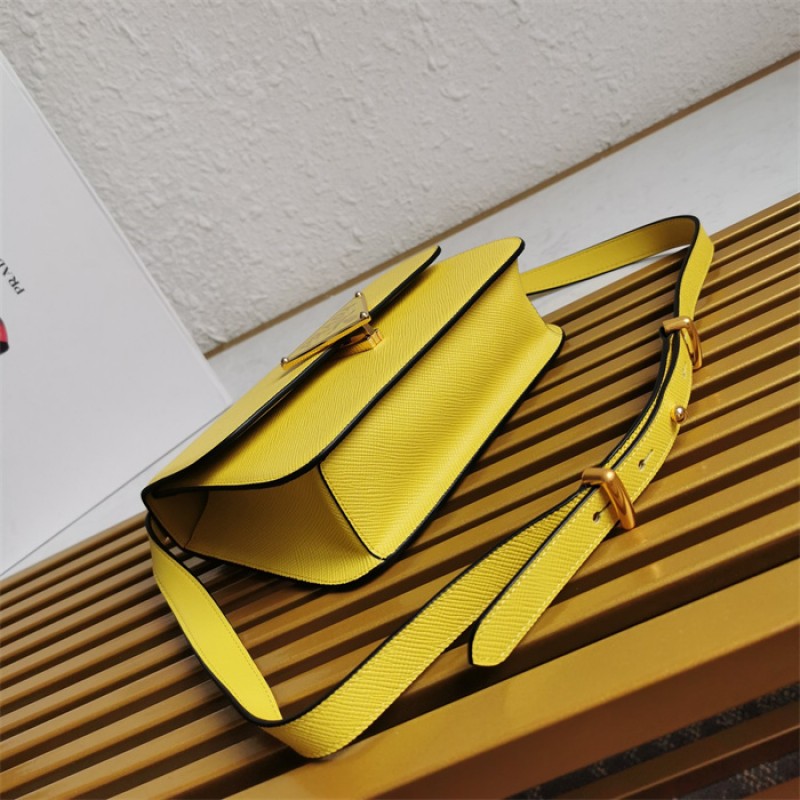Prada Emblème Saffiano shoulder bag 1BD320 Yellow