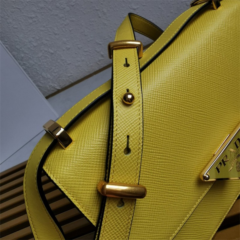 Prada Emblème Saffiano shoulder bag 1BD320 Yellow