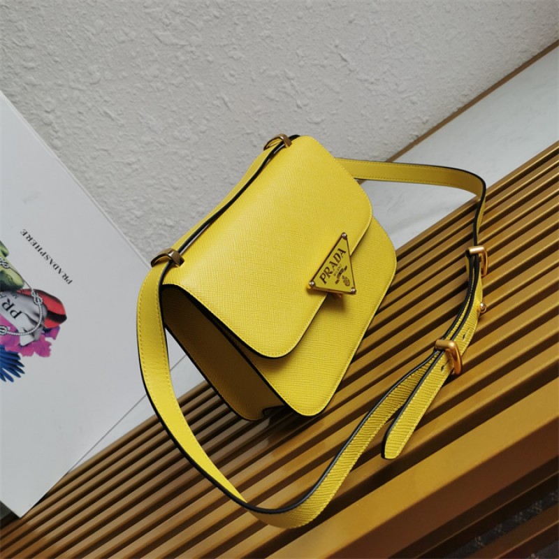Prada Emblème Saffiano shoulder bag 1BD320 Yellow