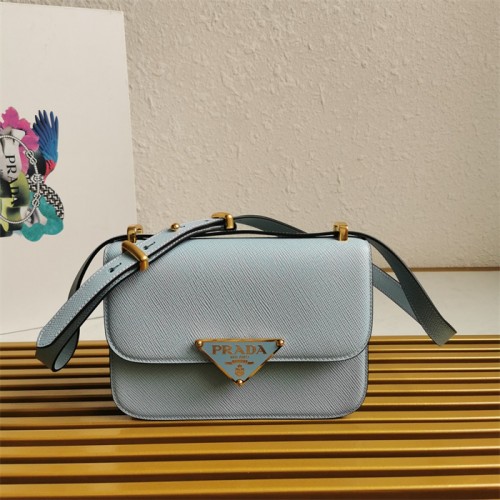 Prada Emblème Saffiano shoulder bag 1BD320 Light Blue