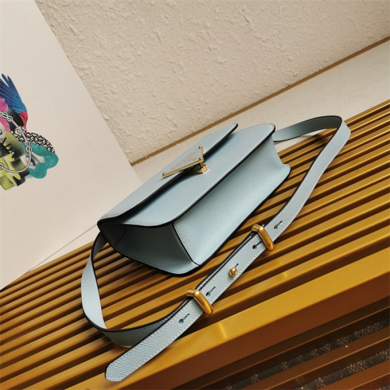 Prada Emblème Saffiano shoulder bag 1BD320 Light Blue