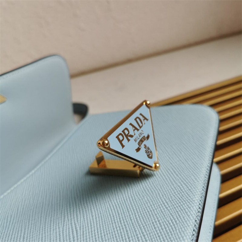 Prada Emblème Saffiano shoulder bag 1BD320 Light Blue