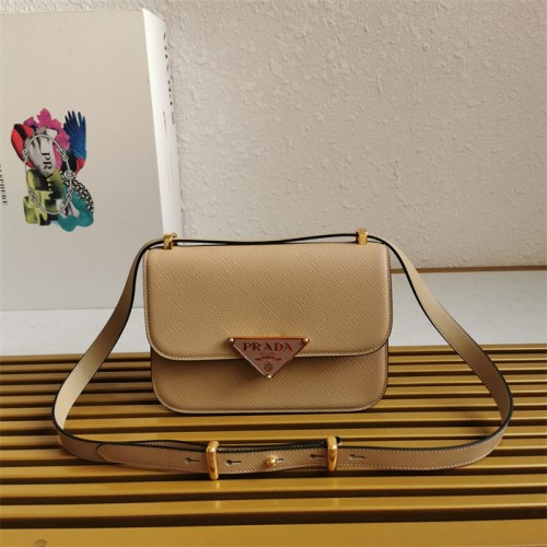 Prada Emblème Saffiano shoulder bag 1BD320 Beige