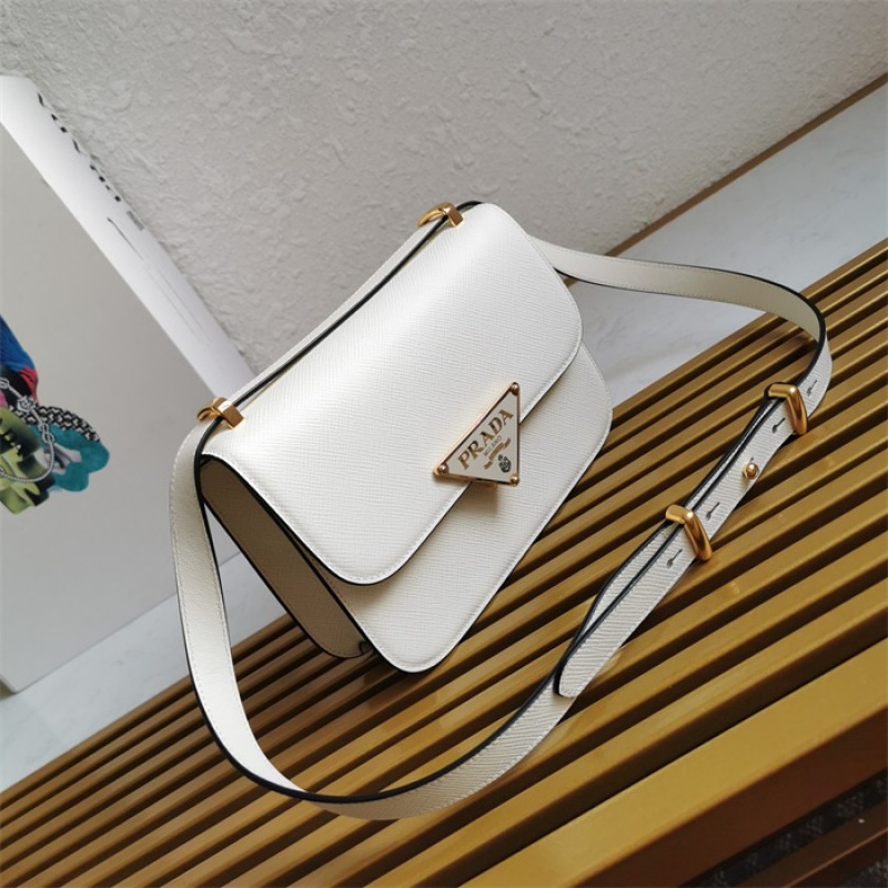 Prada Emblème Saffiano shoulder bag 1BD320 White