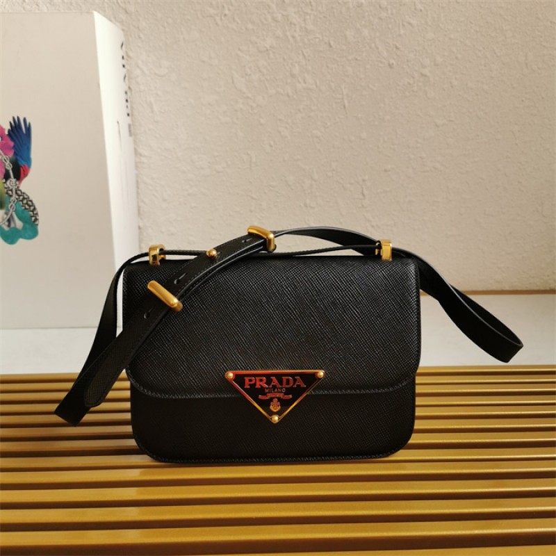 Prada Emblème Saffiano shoulder bag 1BD320 Black