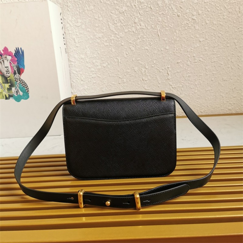 Prada Emblème Saffiano shoulder bag 1BD320 Black