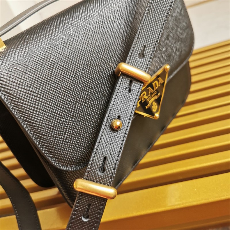 Prada Emblème Saffiano shoulder bag 1BD320 Black
