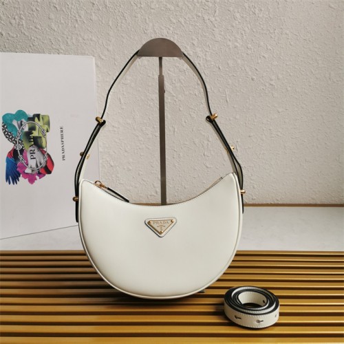 Prada Arqué leather shoulder bag 1BC194 White