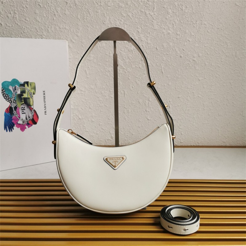 Prada Arqué leather shoulder bag 1BC194 White