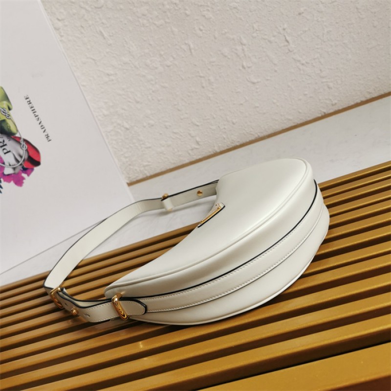 Prada Arqué leather shoulder bag 1BC194 White