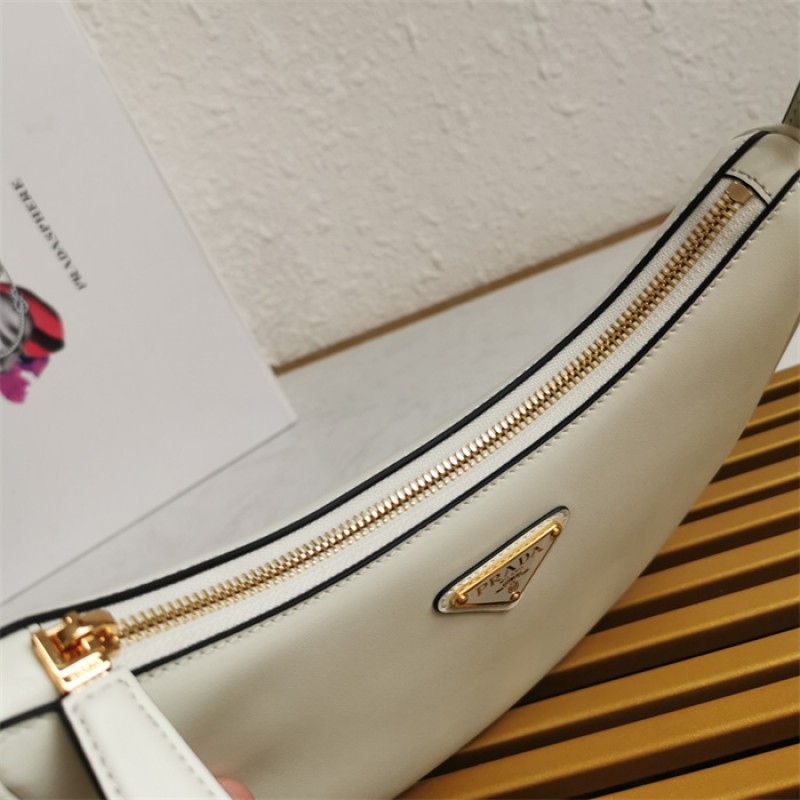 Prada Arqué leather shoulder bag 1BC194 White