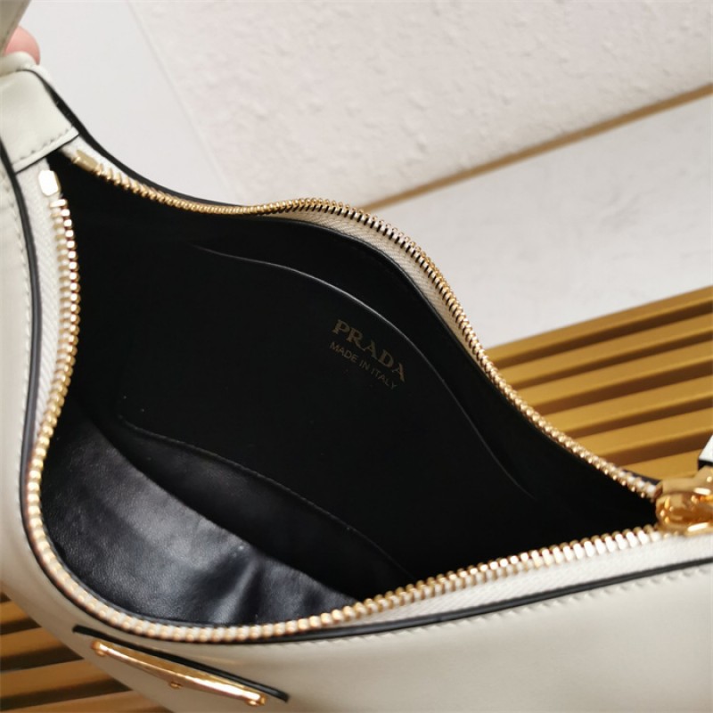 Prada Arqué leather shoulder bag 1BC194 White