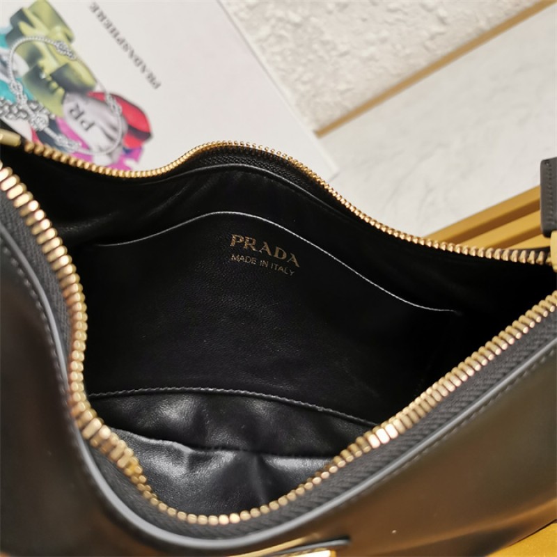 Prada Arqué leather shoulder bag 1BC194 Black