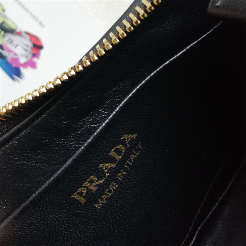 Prada Arqué leather shoulder bag 1BC194 Black