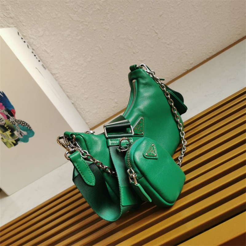 Padded nappa-leather Prada Re-Edition 2005 shoulder bag 1BH204 Green