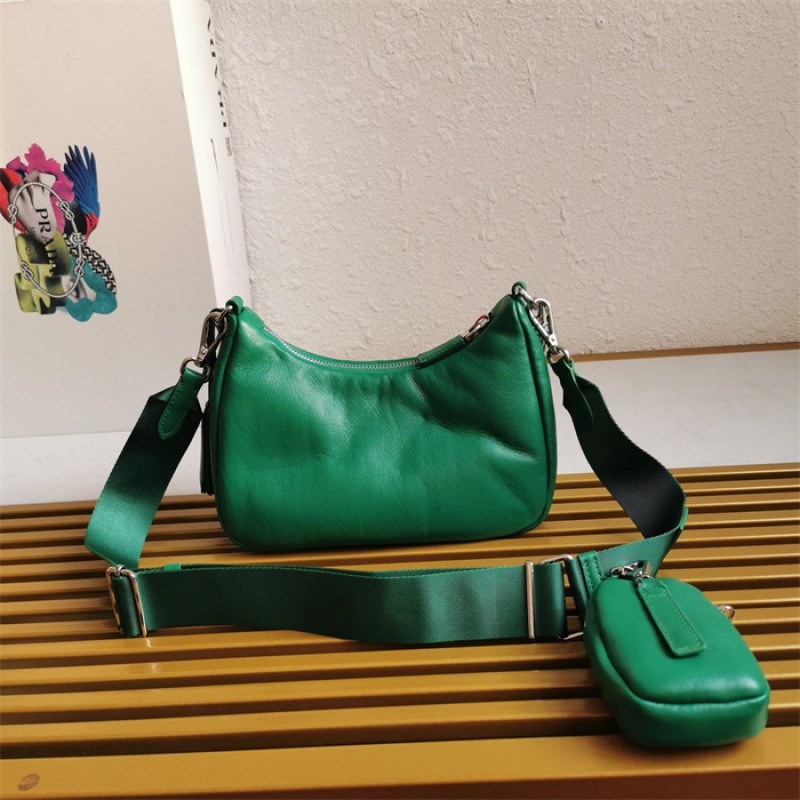 Padded nappa-leather Prada Re-Edition 2005 shoulder bag 1BH204 Green