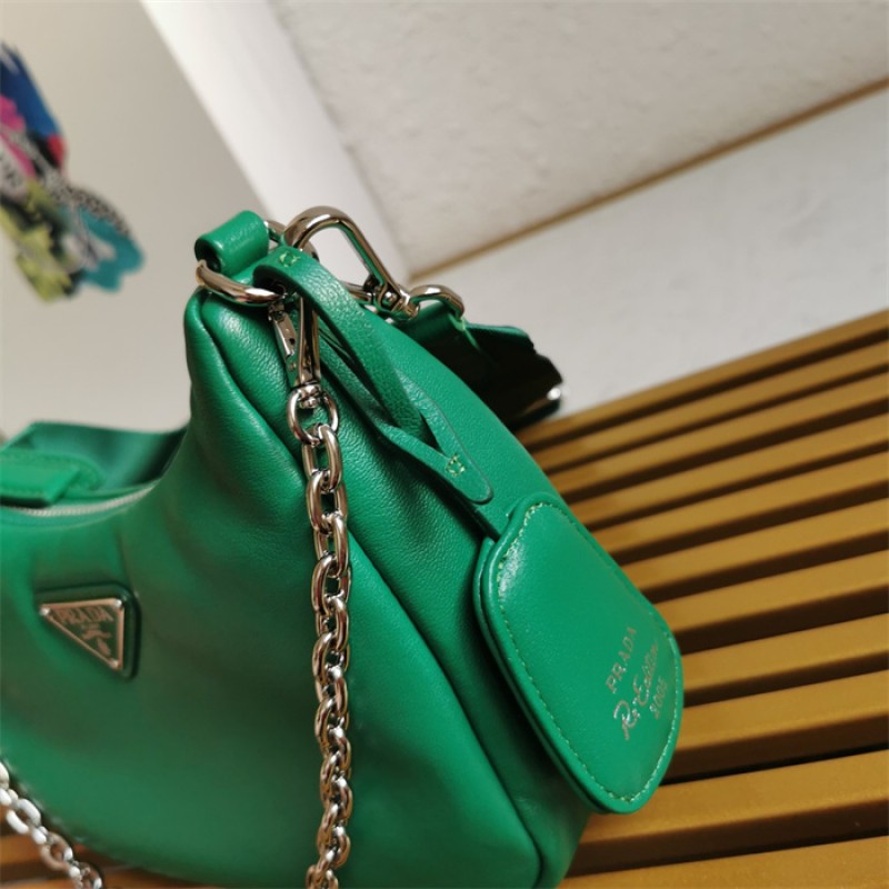 Padded nappa-leather Prada Re-Edition 2005 shoulder bag 1BH204 Green