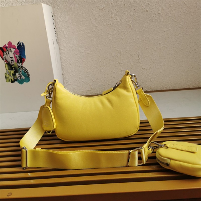 Padded nappa-leather Prada Re-Edition 2005 shoulder bag 1BH204 Yellow