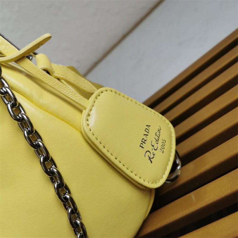 Padded nappa-leather Prada Re-Edition 2005 shoulder bag 1BH204 Yellow