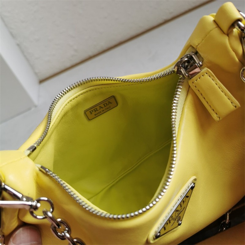 Padded nappa-leather Prada Re-Edition 2005 shoulder bag 1BH204 Yellow