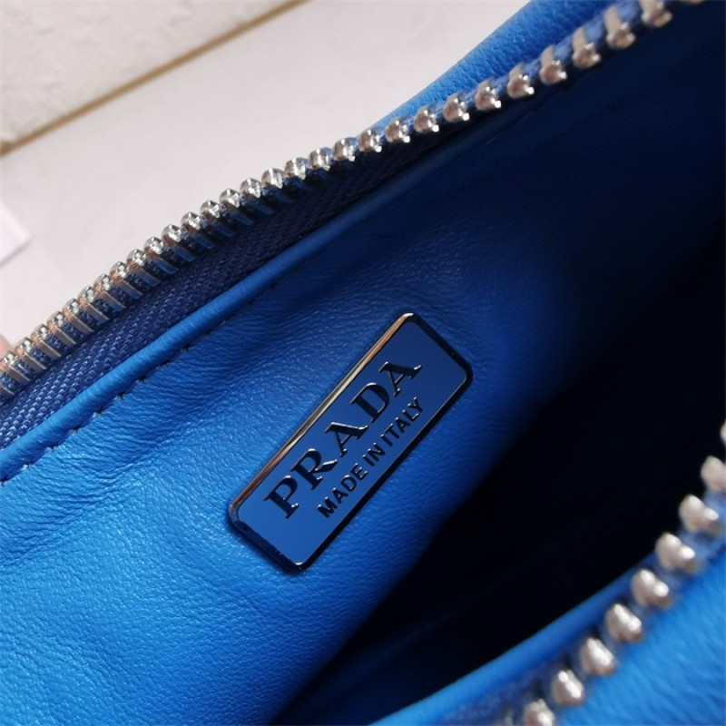 Padded nappa-leather Prada Re-Edition 2005 shoulder bag 1BH204 Blue