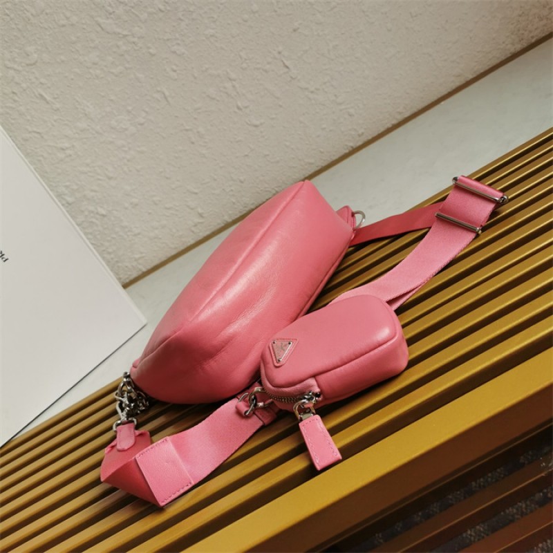 Padded nappa-leather Prada Re-Edition 2005 shoulder bag 1BH204 Pink