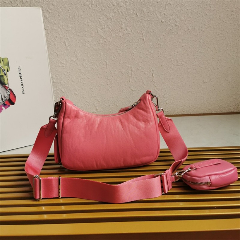 Padded nappa-leather Prada Re-Edition 2005 shoulder bag 1BH204 Pink