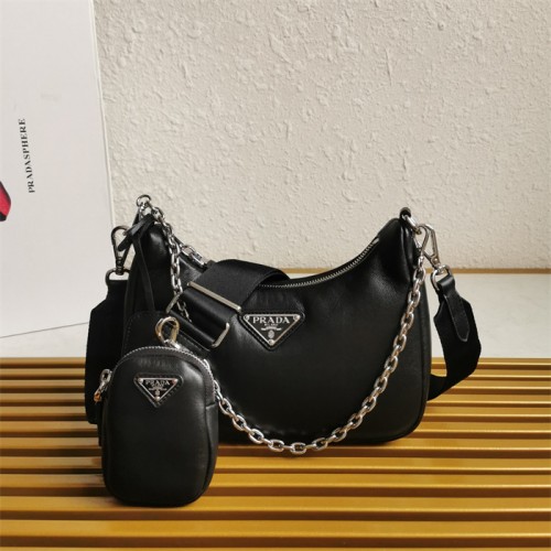 Padded nappa-leather Prada Re-Edition 2005 shoulder bag 1BH204 Black