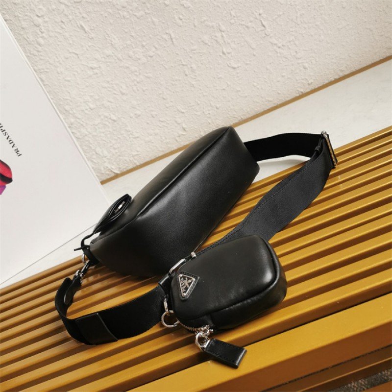 Padded nappa-leather Prada Re-Edition 2005 shoulder bag 1BH204 Black