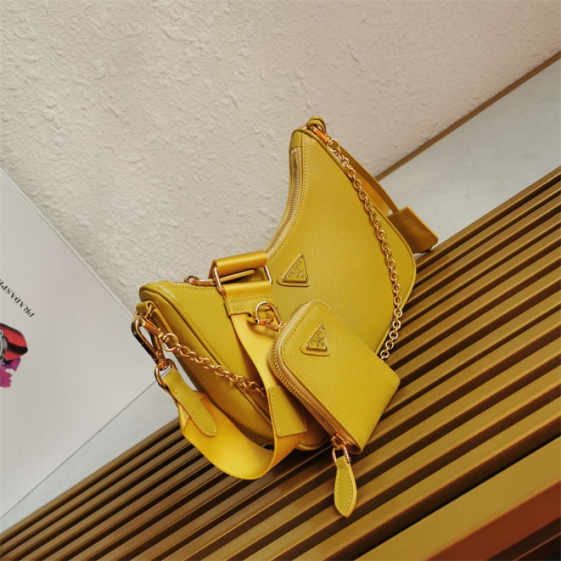 Prada Re-Edition 2005 Saffiano leather bag 1BH204 Yellow