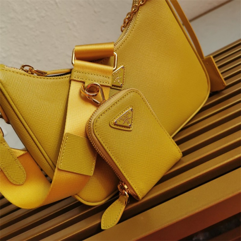 Prada Re-Edition 2005 Saffiano leather bag 1BH204 Yellow