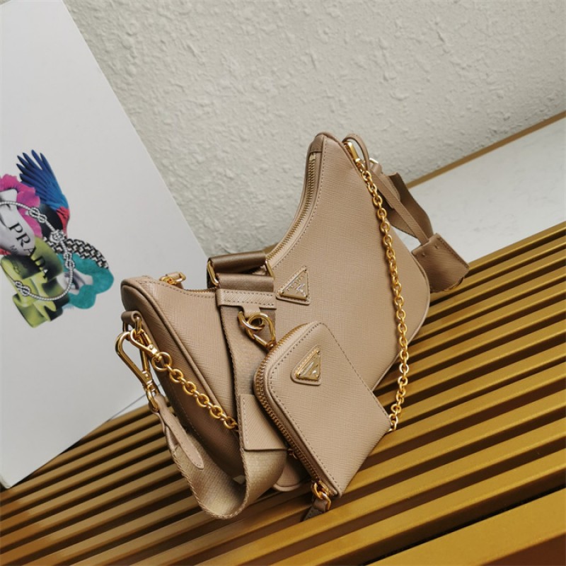 Prada Re-Edition 2005 Saffiano leather bag 1BH204Beige