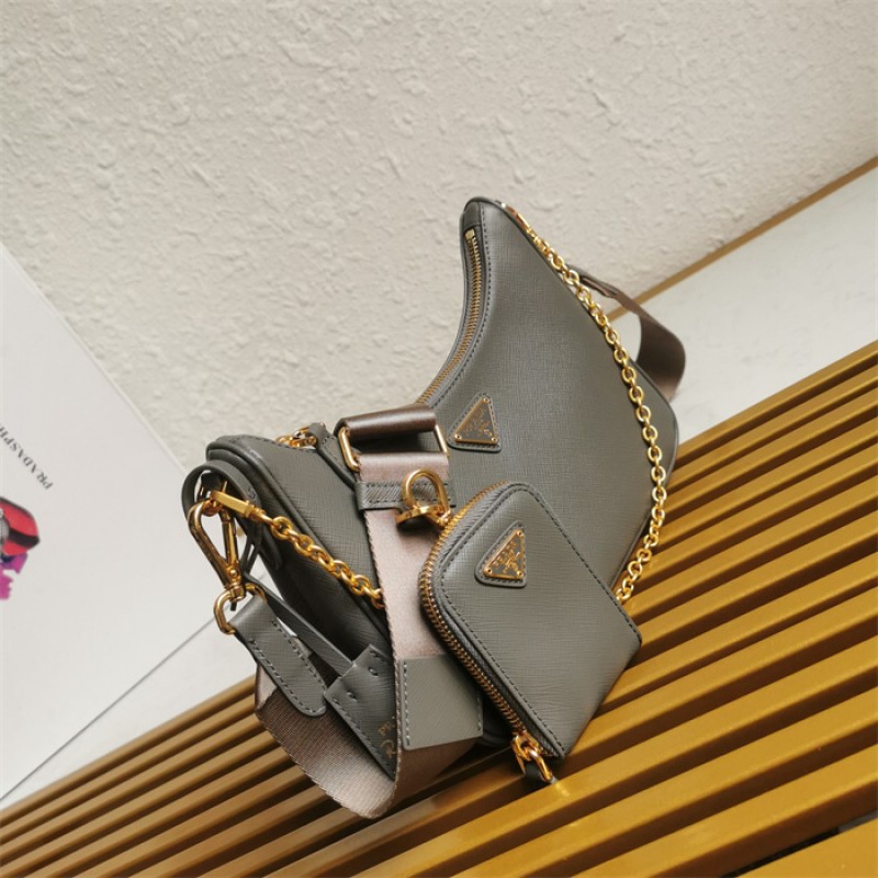 Prada Re-Edition 2005 Saffiano leather bag 1BH204 Grey