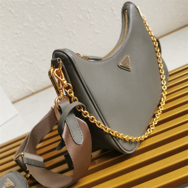 Prada Re-Edition 2005 Saffiano leather bag 1BH204 Grey