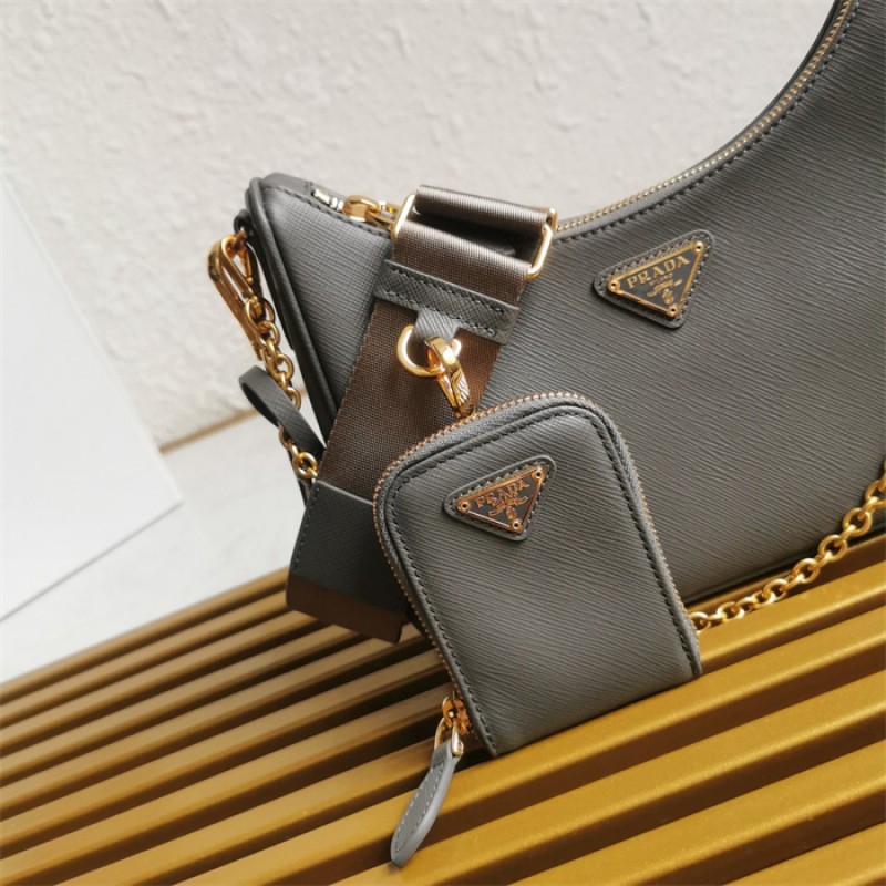 Prada Re-Edition 2005 Saffiano leather bag 1BH204 Grey