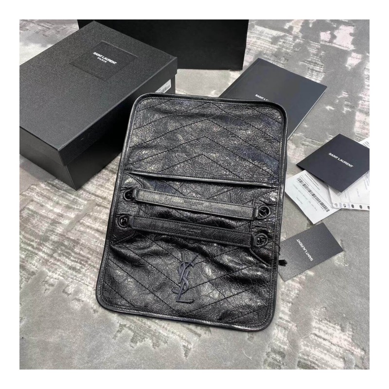 YSL Saint Laurent Niki Baby In Crinkled Vintage Leather 533037