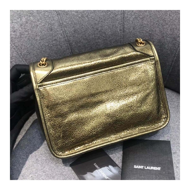 YSL Saint Laurent Niki Baby In Crinkled Vintage Leather 533037