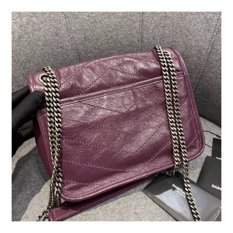 YSL Saint Laurent Niki Baby In Crinkled Vintage Leather 533037