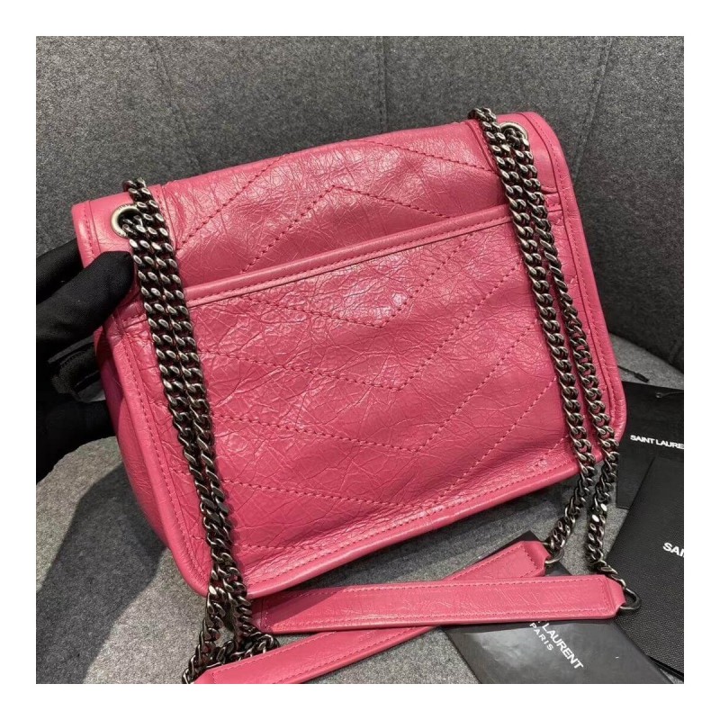 YSL Saint Laurent Niki Baby In Crinkled Vintage Leather 533037