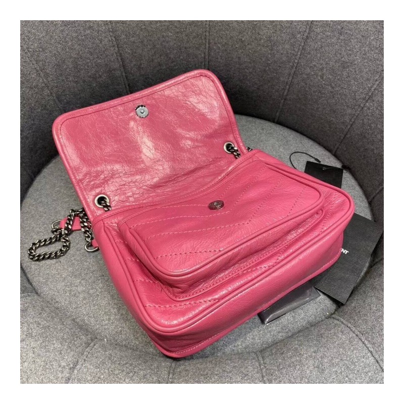 YSL Saint Laurent Niki Baby In Crinkled Vintage Leather 533037