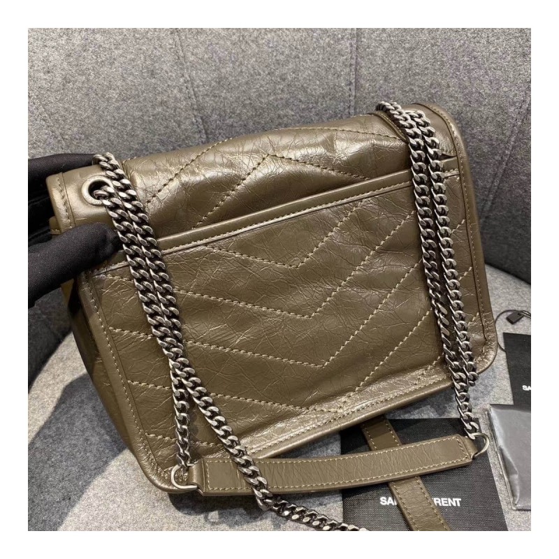 YSL Saint Laurent Niki Baby In Crinkled Vintage Leather 533037