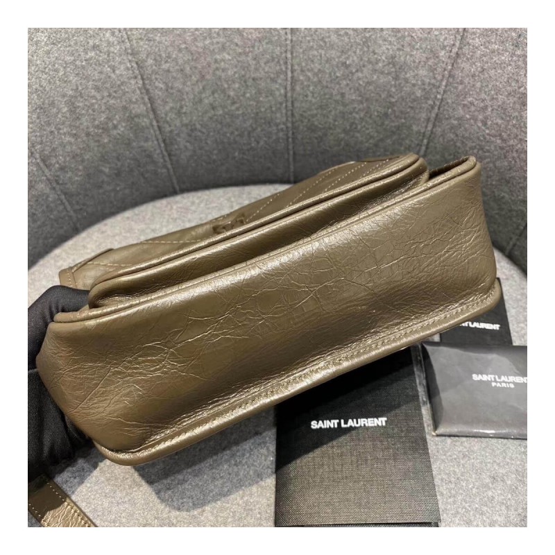 YSL Saint Laurent Niki Baby In Crinkled Vintage Leather 533037