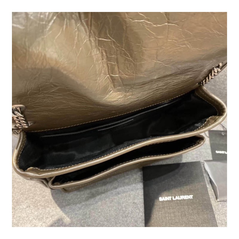 YSL Saint Laurent Niki Baby In Crinkled Vintage Leather 533037