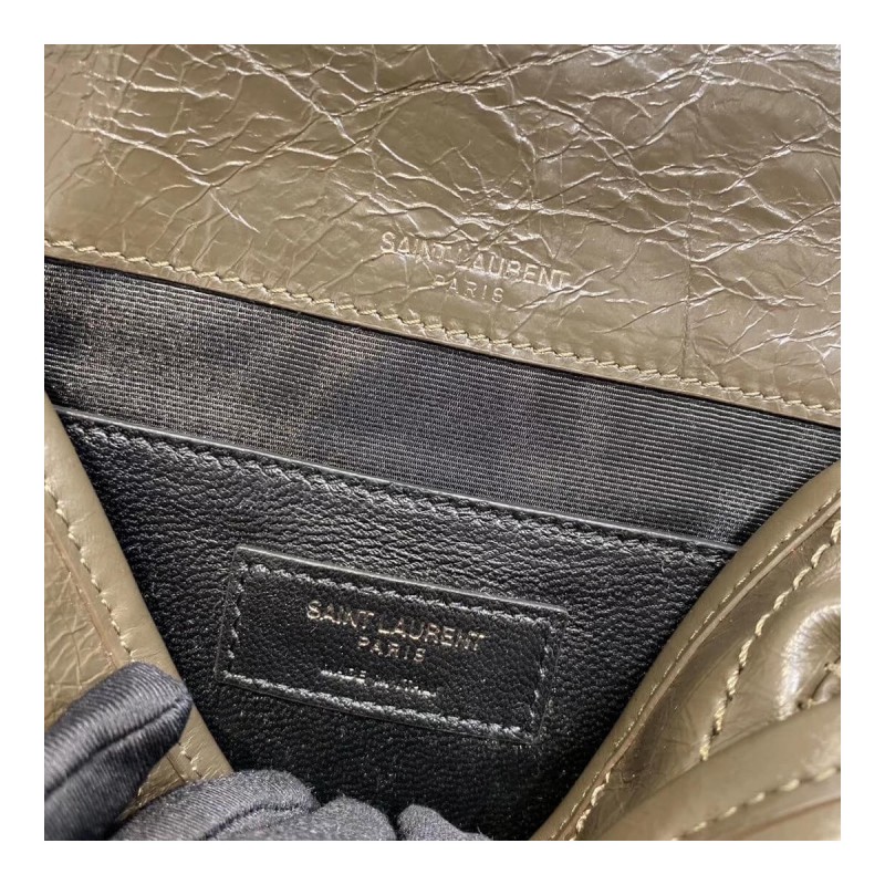 YSL Saint Laurent Niki Baby In Crinkled Vintage Leather 533037