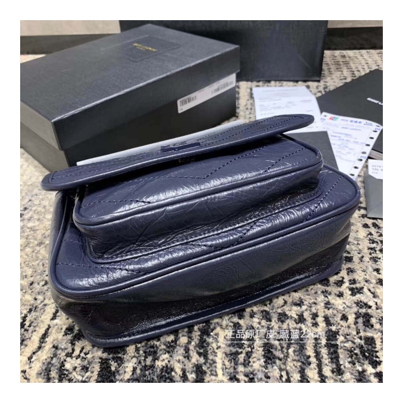 YSL Saint Laurent Niki Baby In Crinkled Vintage Leather 533037