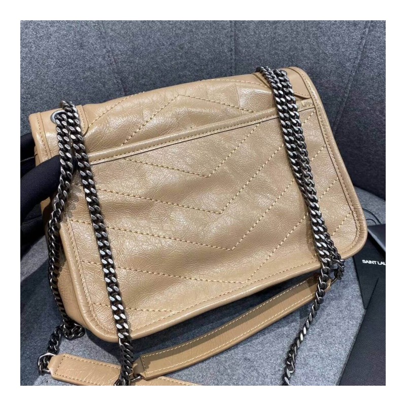 YSL Saint Laurent Niki Baby In Crinkled Vintage Leather 533037