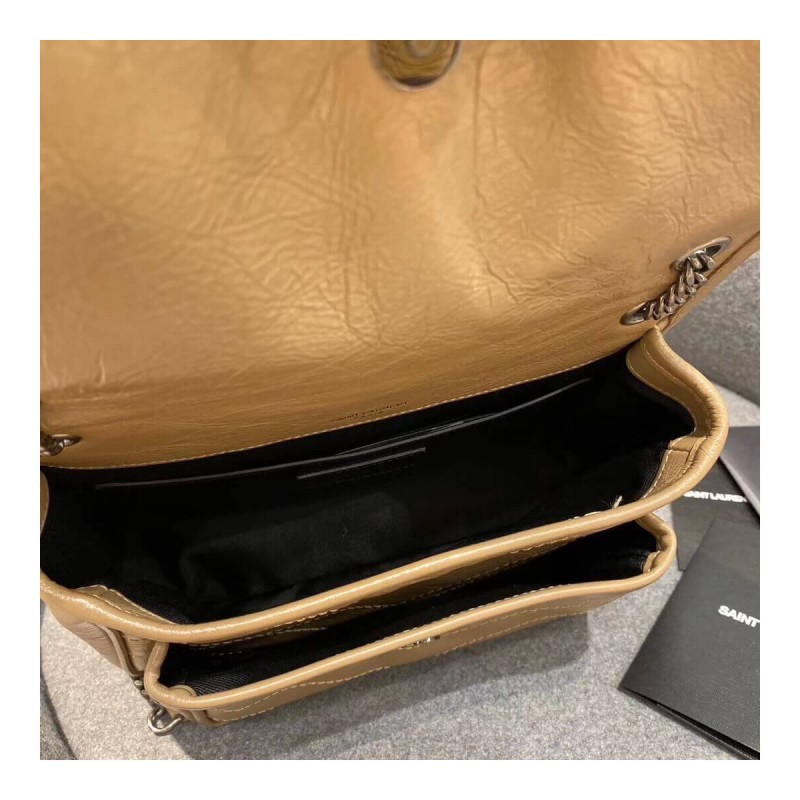 YSL Saint Laurent Niki Baby In Crinkled Vintage Leather 533037