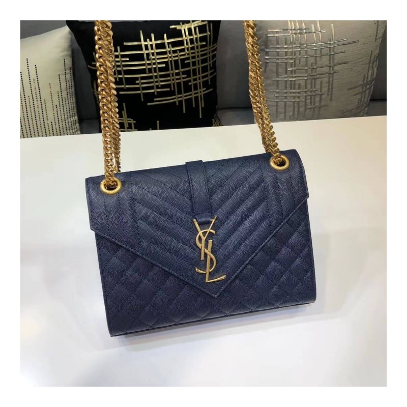 Saint Laurent Grain Leather Envelope Medium Bag 487206