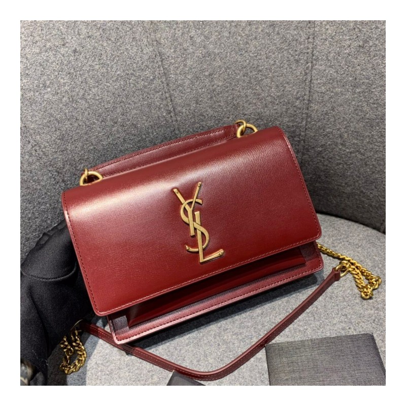 Saint Laurent Sunset Chain Wallet In Smooth Leather 533026