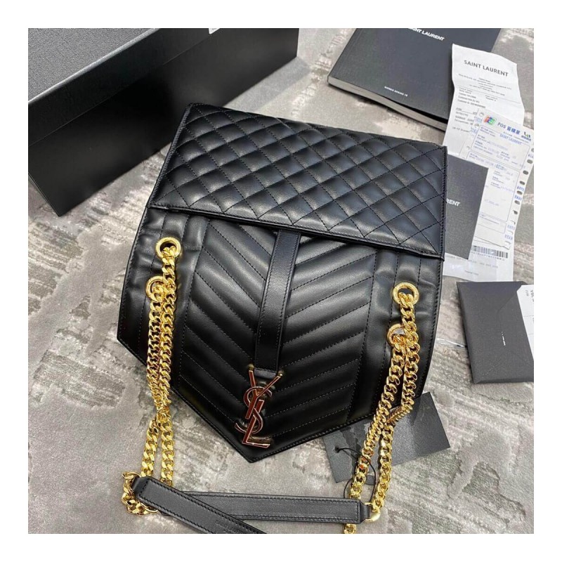 Saint Laurent Smooth Leather Envelope Medium Bag 487206